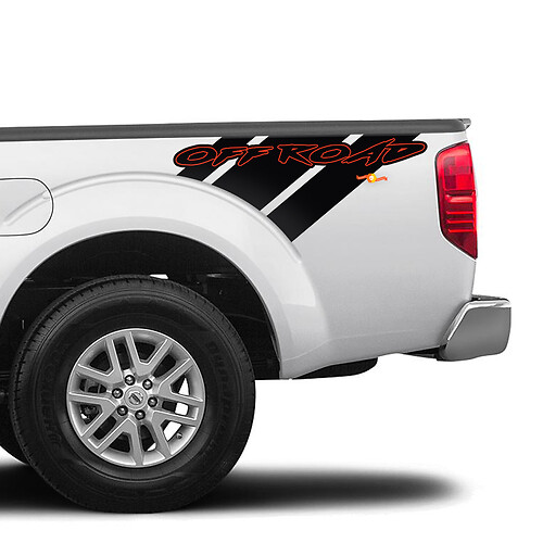 2X Nissan Frontier Off Road Bed Truck Car Vinyl Both Side Stickers Decals Graphics
