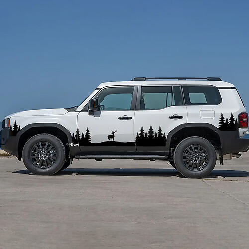 Toyota Land Cruiser Nature Scene Deer Moose Doors Accent Stripes Decals Vinyl Stickers Graphic
