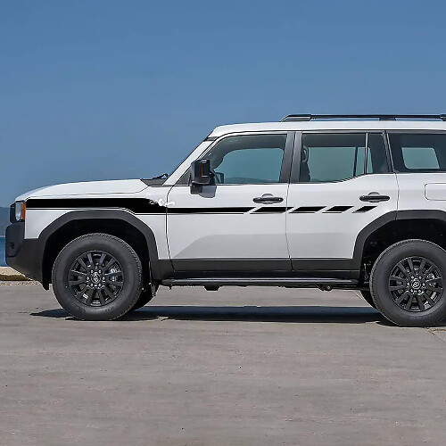 Side Doors Accent Checked Stripes Decals Vinyl Stickers Graphic For Toyota Land Cruiser