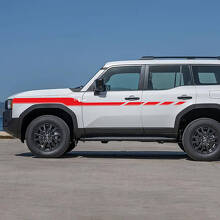 Side Doors Accent Checked Stripes Decals Vinyl Stickers Graphic For Toyota Land Cruiser 3