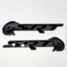 SRT Trackhawk 3D Badge Black vs Grey Fender Badges Emblem 2
 3
