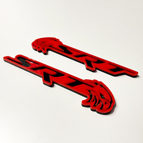 SRT Trackhawk 3D Badge Black vs Grey Fender Badges Emblem 2
