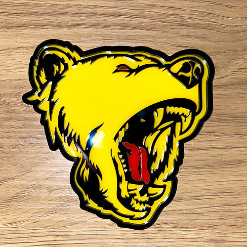 Bear Grizzly red tongue 3D Badge Fender Tailgate Badges Emblem

