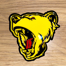 Bear Grizzly red tongue 3D Badge Fender Tailgate Badges Emblem
 2