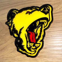 Bear Grizzly red tongue 3D Badge Fender Tailgate Badges Emblem
 4