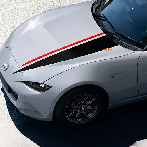 Mazda MX-5 Miata Hood Roadster Stripe Decal Sticker - Custom Vinyl Sticker 2
