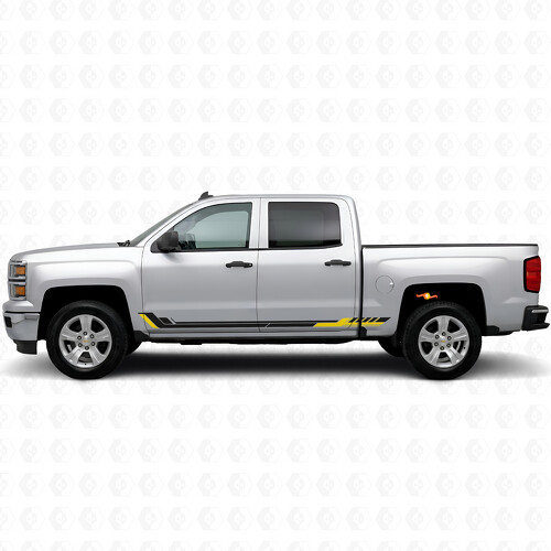 Racing Line Door & Rocker Panel Vinyl Stripes for Chevrolet Silverado 1500 K2XX 2014-2019_1