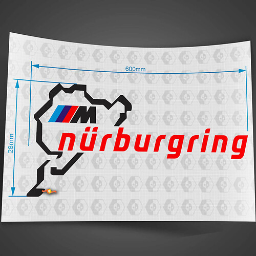 BMW Motorsport M Nürburgring Ring Hood body racing vinyl decal sticker
