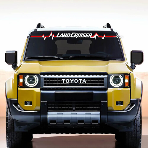Toyota Land Cruiser Windshield heart pulse Decal Vinyl Stickers Graphic

