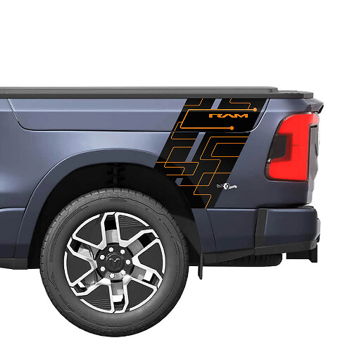 Rear Side Truck Stripes Rocker for Dodge RAM 1500 REV Vinyl Decals Stickers Graphics 3
