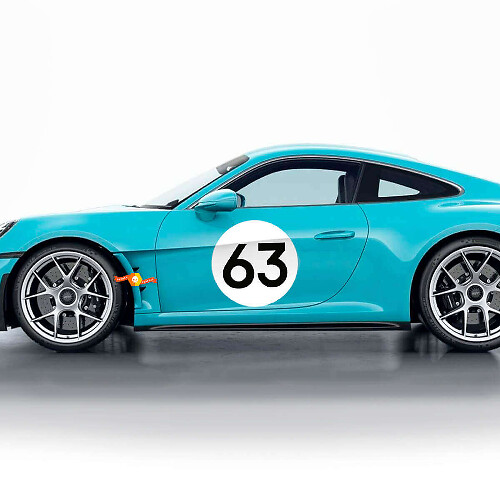 60th anniversary Logo Side Doors S/T Style Kit Decal Sticker For Porsche 911 2023