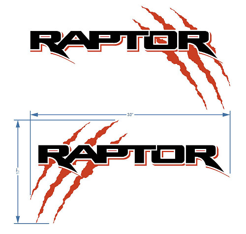 Ford F150 Raptor Claw 2 Colours Bedside Graphics Decal sticker
