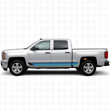 Vintage Band Door & Rocker Panel Vinyl Stripes for Chevrolet Silverado 1500 K2XX 2014-2019_2