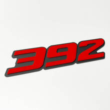 392 Raised 3D Red and Gray Fender Tailgate Front Grille Badge_3