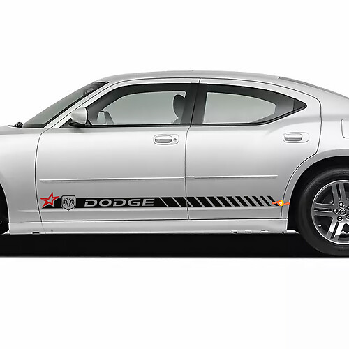 Dodge Star Script Charger Stripe Rocker Panel Side Band Decal Sticker
