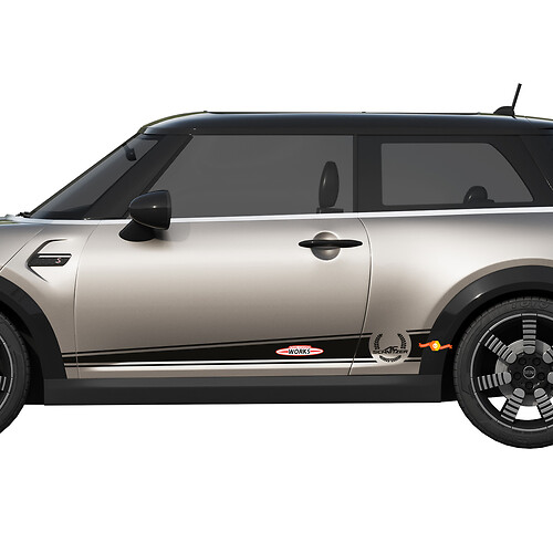 Mini Cooper S Checkered Stripe Decal and graphics sticker

