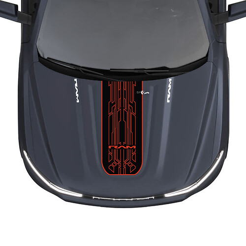 Hood Dual Stripes for Dodge RAM 1500 REV Vinyl Decals Stickers Graphics
