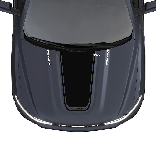 Blackout Custom Hood Stripe Vinyl Decal for Dodge Ram 1500 REV