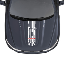 Techno Style Custom Hood Short Stripes Vinyl Decals for Dodge Ram 1500 REV_3