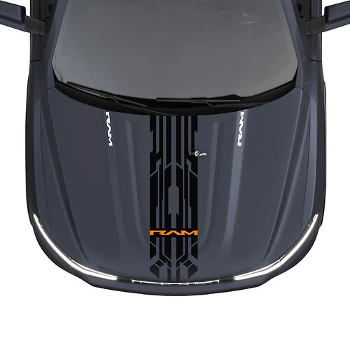 Hood Central Modern Stripes for Dodge RAM 1500 REV Vinyl Decals Stickers Graphics
