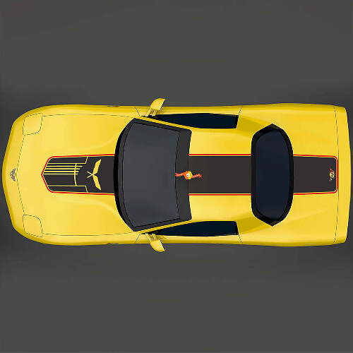  Jake Skull Style Hood Roof Trunk Stripes Vinyl Decal Kit for Chevy Corvette C5_1
