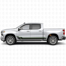 Angular Outline Door & Rocker Panel Vinyl Stripes for Chevrolet Silverado 1500 T1XX 2019-2026_4