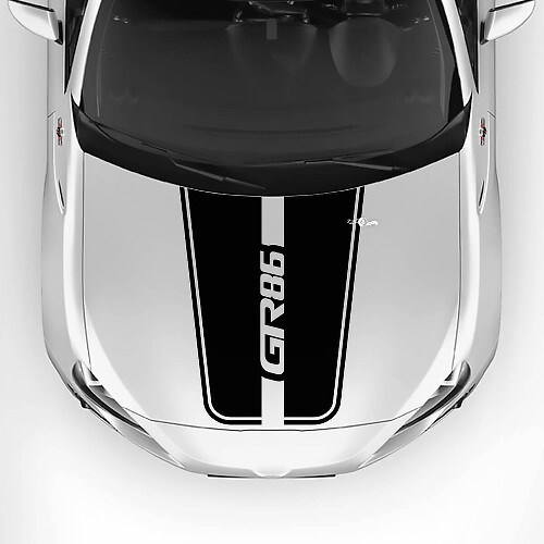 Dual Stripes & GR86 Logo Hood Vinyl Decal Sticker for Toyota GR86