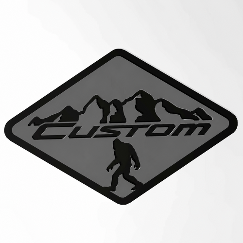 Wildtrak Custom Mountains Bigfoot 3D Fender Tailgate Badge for Ford Bronco