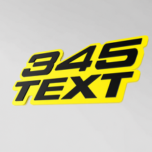345 Hemi Style Custom TEXT Raised 3D Yellow and Black Fender Tailgate Front Grille Badge_3