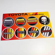 Toyota Heritage Retro Vintage Old Style Round Sticker Pack Decals Graphics 2