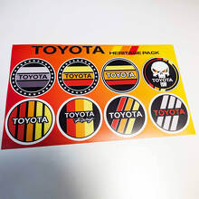Toyota Heritage Retro Vintage Old Style Round Sticker Pack Decals Graphics 4