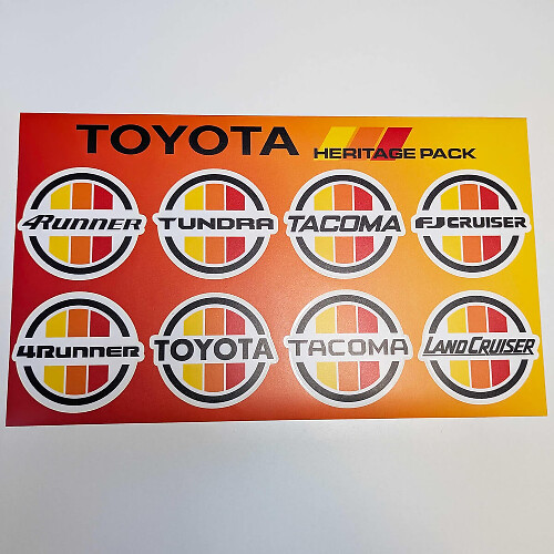 Toyota Models Heritage Retro Vintage Old Style Sticker Pack Decals Graphics
 1