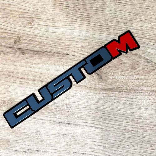 Custom Two Tone Lettering Fender Tailgate Badge_1