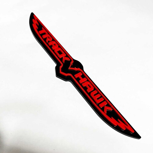 Trackhawk 3D Badge - Custom Fender Emblem for Jeep Trackhawk Yellow vs Grey
