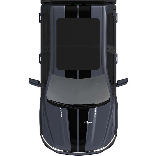 Hood and Roof Dual Central Stripes for Dodge RAM 1500 REV Vinyl Decals Stickers Graphics
