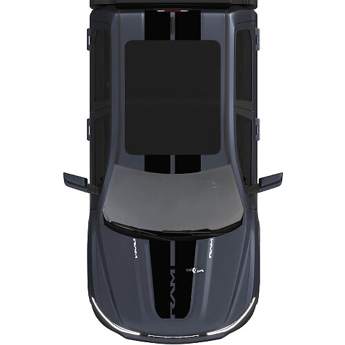 Hood and Roof Dual Central Stripes for Dodge RAM 1500 REV Vinyl Decals Stickers Graphics
