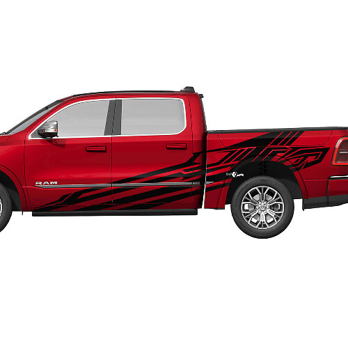 Geometric Side Doors Bedside Truck Vinyl Decals Stickers Graphics for Dodge Ram 1500 Tungsten