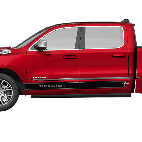 Tungsten Lettering Stripes Side Vinyl Decal Kit for Dodge Ram 1500 Tungsten _1