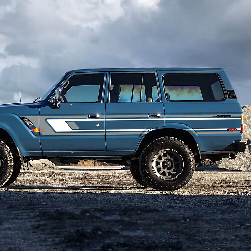 Retro Stripes Side doors Vinyl Decals Stickers for 1988 Toyota Land Cruiser
