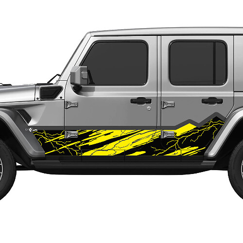 Camo Mountains Lightning Wrap Side Doors Vinyl decal sticker fit Jeep Wrangler
