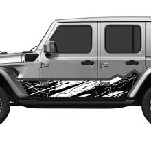 Camo Mountains Lightning Wrap Side Doors Vinyl decal sticker fit Jeep Wrangler
 3