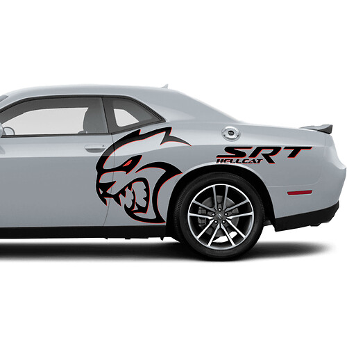 Two colors Hellcat Red Eye Super Stock Side Decals Stickers For Dodge Challenger Redeye or Charger

