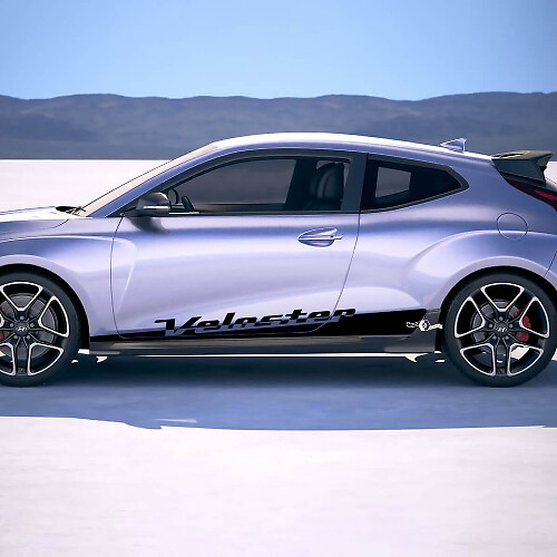 2x Porte Latérales Bas de Caisse Autocollants Vinyle Bande Adhésive Compatible avec Hyundai Veloster 1