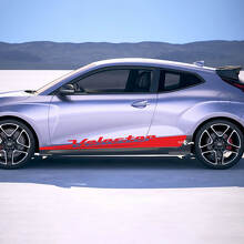 2x Porte Latérales Bas de Caisse Autocollants Vinyle Bande Adhésive Compatible avec Hyundai Veloster 2