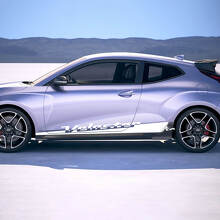 2x Porte Latérales Bas de Caisse Autocollants Vinyle Bande Adhésive Compatible avec Hyundai Veloster 3