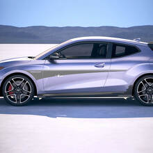 2x Door Side Rocker panel Stripes Vinyl Stickers Decal fit to Hyundai Veloster
 2