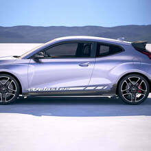 2x Porte Veloster Côtés Bandes de Course Autocollants Vinyle Décalque compatible avec Hyundai Veloster 2