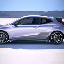 2x Door Side Strobe Racing Stripes Vinyl Stickers Decal fit to Hyundai Veloster
 2