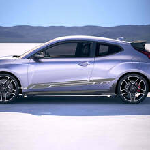 2x Porte Latérales Bandes de Course Autocollants Vinyles Decal adapté pour Hyundai Veloster 2