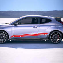 2x Porte Latérales Bandes de Course Autocollants Vinyles Decal adapté pour Hyundai Veloster 3